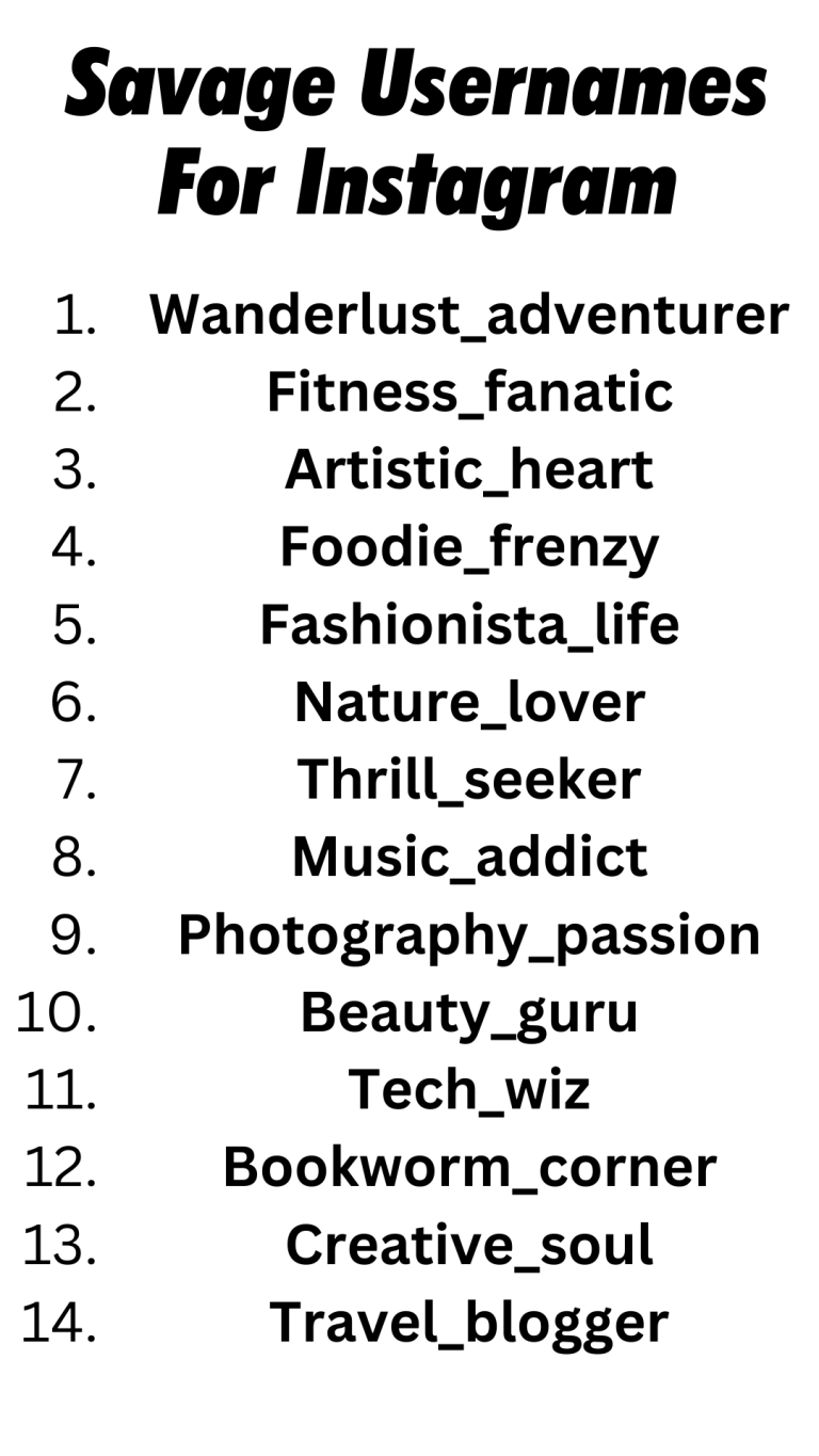300+ Savage Usernames For Instagram For Girls And Boys 2023