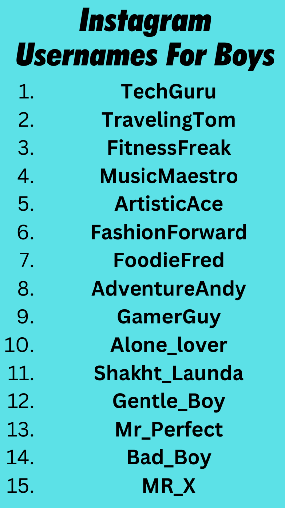 Instagram usernames for boys