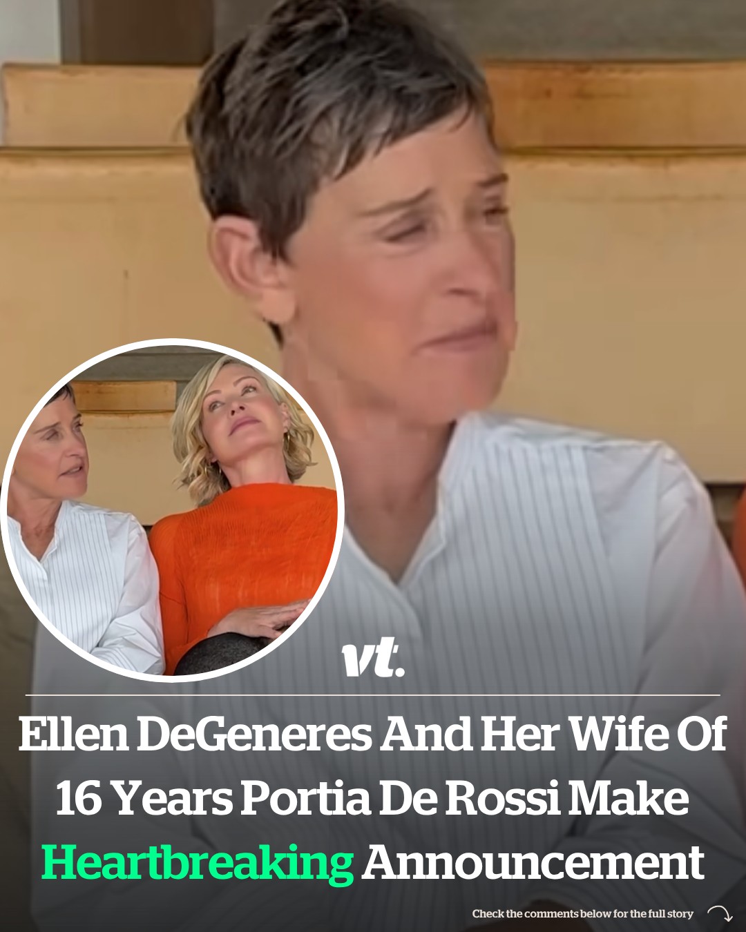 Read more about the article Ellen DeGeneres and her wife of 16 years Portia de Rossi make heartbreaking announcement