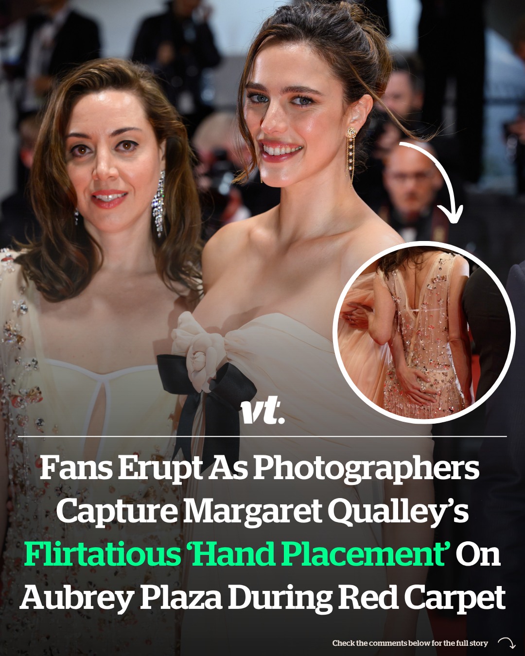 Read more about the article Social media users erupt as photographers capture flirtatious moment between Aubrey Plaza and Margaret Qualley on red carpet