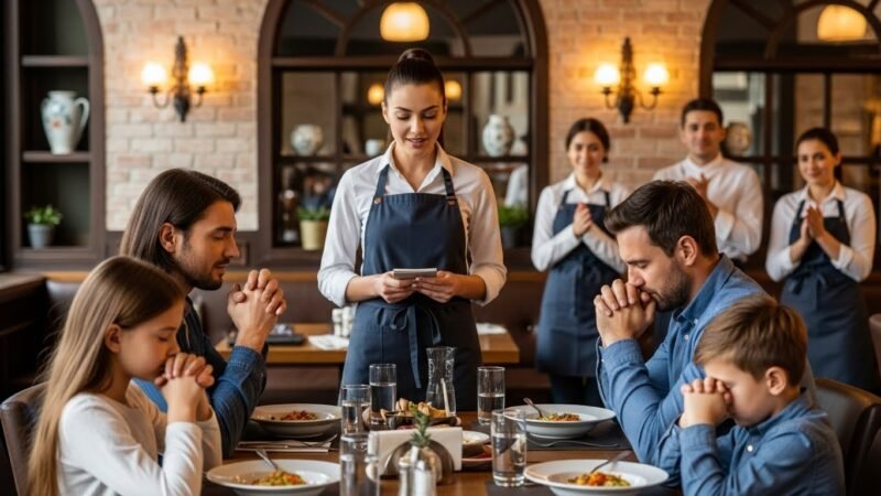Read more about the article Server Notices Family Praying Before Meal – When She Joins Them The Restaurant Erupts In Applause