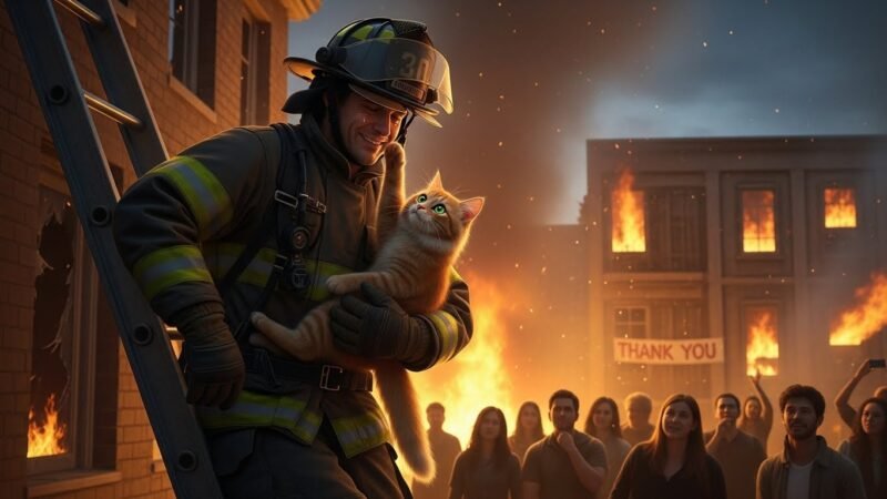 Read more about the article Firefighter Saves Cat From Burning Building – What The Cat Does Next Leaves Him Speechless
