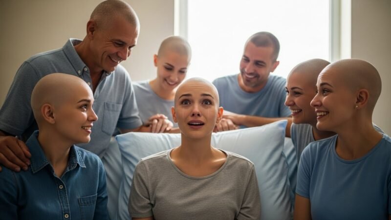 Read more about the article Cancer Patient Loses All Hair Then Looks Up To See Entire Family Shaved Their Heads In Solidarity