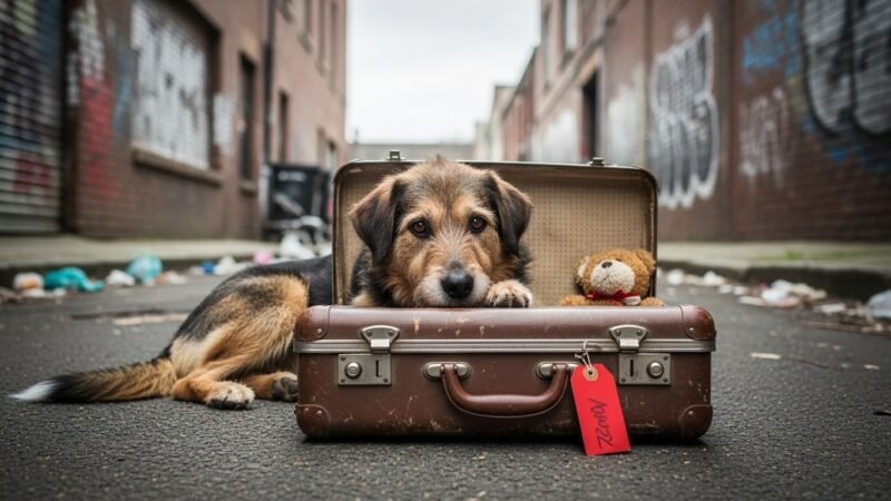 Read more about the article Abandoned Dog Protects Suitcase For Weeks – What Rescuers Find Inside Changes Everything